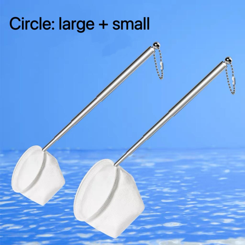 3D Retractable Aquarium Fish Net - Stainless Steel Handle, Lightweight PE Mesh for Tropical Fish - Extendable Fishing Net for Aquariums