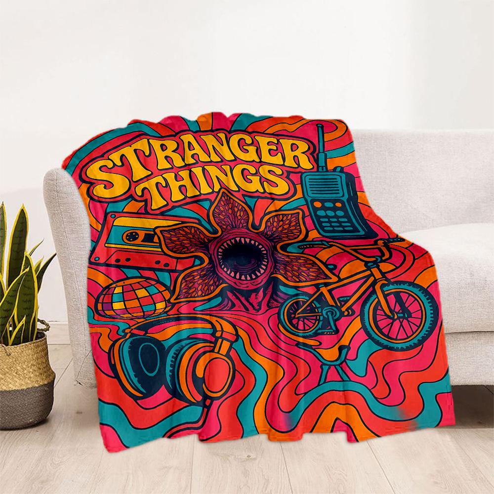 Stranger Things Artwork Suitable Blanket for Offices, Travel, Living Rooms Also a Good Gift for Friends and Family Suitable for All Seasons.