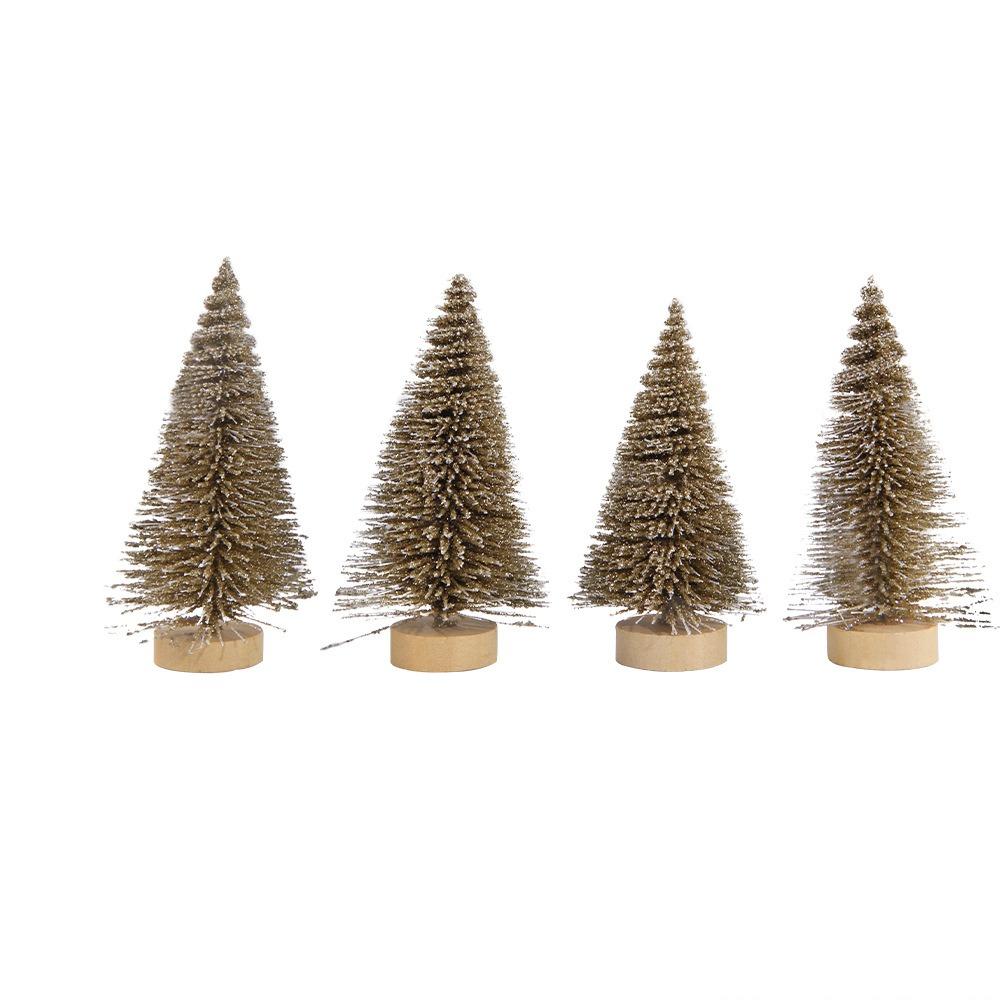 4pcs Plastic Mini Christmas Tree Gradient Artificial Xmas Pine Tree  Party Favors