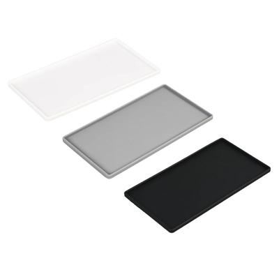 Plateau Plat en Silicone Carré Antidérapant Salle de Bain Savon Café Thé Porte-Couverts