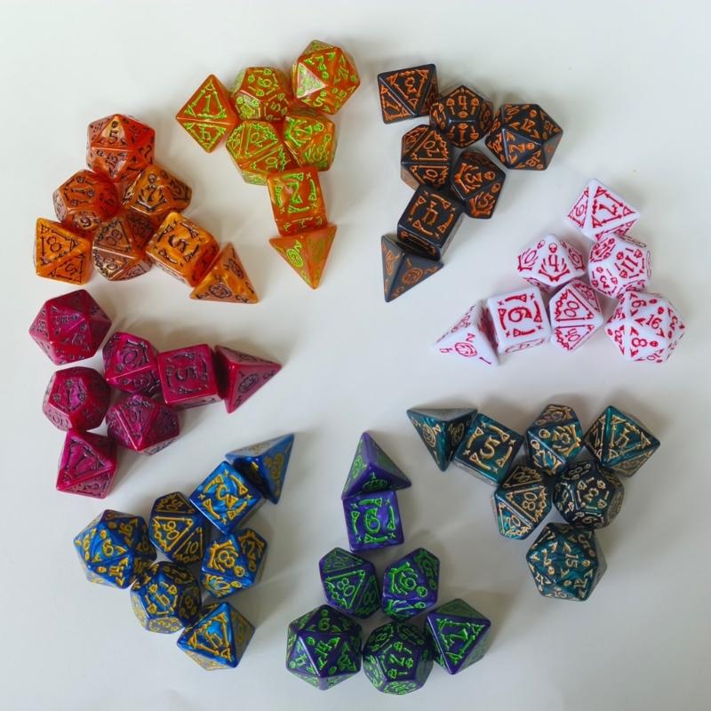 7Pcs Desktop Entertainment Acrylic Different Number of Face Dices Educational Digital Number Dices Various Shape Dices