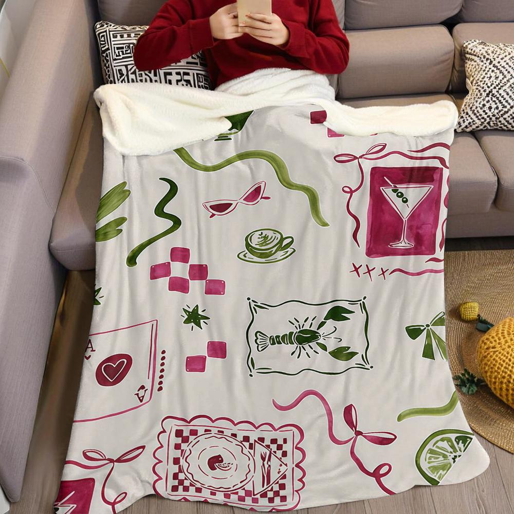 Chic Lifestyle Motifs Flannel Blanket Warm Soft Halloween Christmas Couch Warm Cozy Decorative Decor Gift For All Season