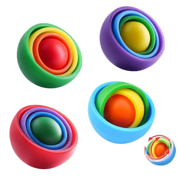 3D Rotation Ball Fidget Gyro Sensory Toys Hand Fidget Spinner Gyroscope for Kids Teens Adults Children Stress Relief