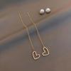 Korean Pearl Heart Drop Earrings - Trendy TikTok Style Fashion Studs
