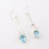 Sky Blue Topaz Gemstone 925 Sterling Silver Jewelry Handmade Hook Earrings 1.76" EE-171-8