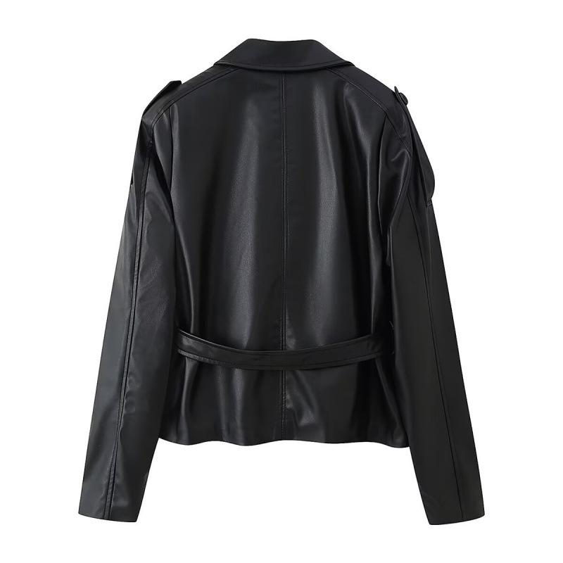 Stile europeo e americano, nuovi abiti da donna, alla moda, versatili, commercio estero transfrontaliero all'ingrosso impermeabile in finta pelle
