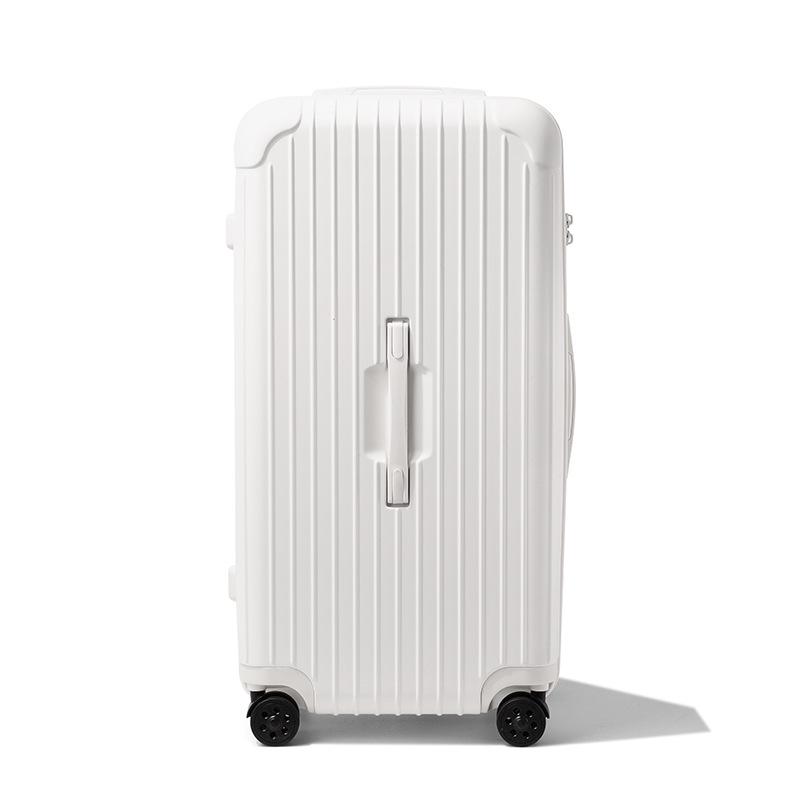 Thickened 24" PC Trolley Case: Drop-resistant, Large Capacity Suitcase with Combination Lock, Available In 26" & 30" Sizes, Leather Accent for Women.