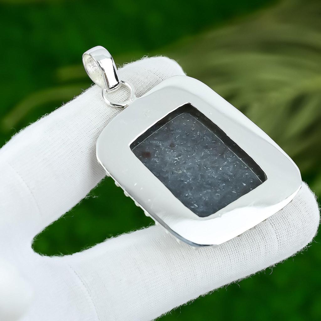 Natürlicher Lodolith Quarz Edelstein Anhänger 925 Sterlingsilber Indischer Schmuck