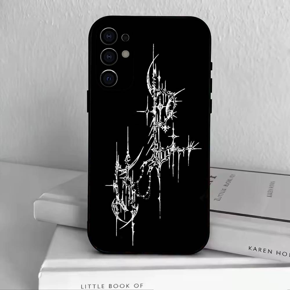 Cyber Sigil Cross Phone Case For Samsung S25,S24,S21,S22,S23,S30,Ultra,S20,Plus,Fe,Lite,Note,10,Black Cover