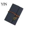 Retro Design Journal Vintage Faux Leather Journal, A5 A6 A7 6 Ring Loose-Leaf Notebook Writing with Metal Leaf Pendant for Writing, Sketching, Travel