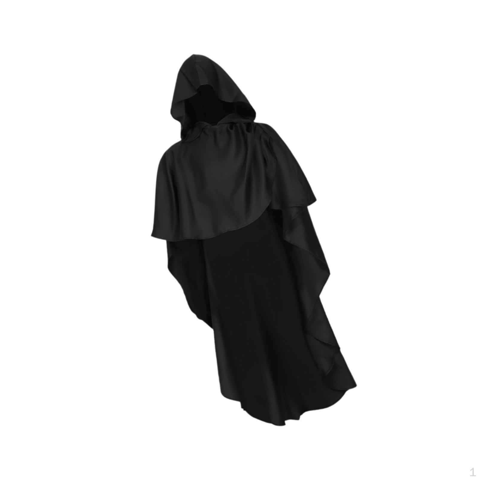 

Halloween Cloak Dress up Medieval Cape for Club, Party, Carnival чорний