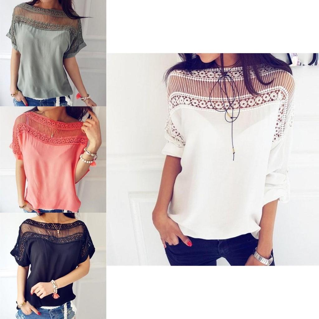 Premium Quality Fashion Women's Casual Loose Tops Blouse Short Sleeve Summer T-shirt