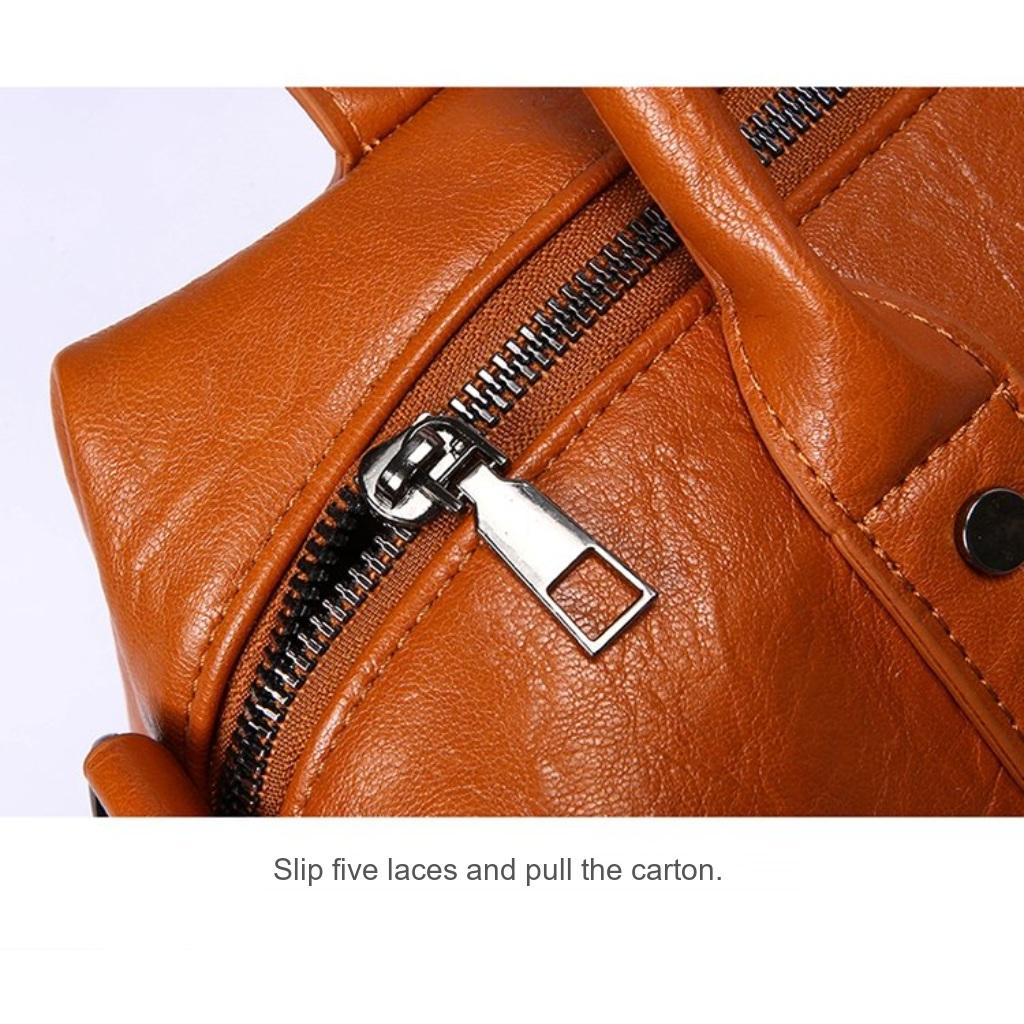 Boston Bag Unisex Faux Leather Large Capacity Shoulder Crossbody Daily Wear