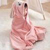 Cartoon Hooded Quick-Dry Coral Fleece Baby Poncho Towel