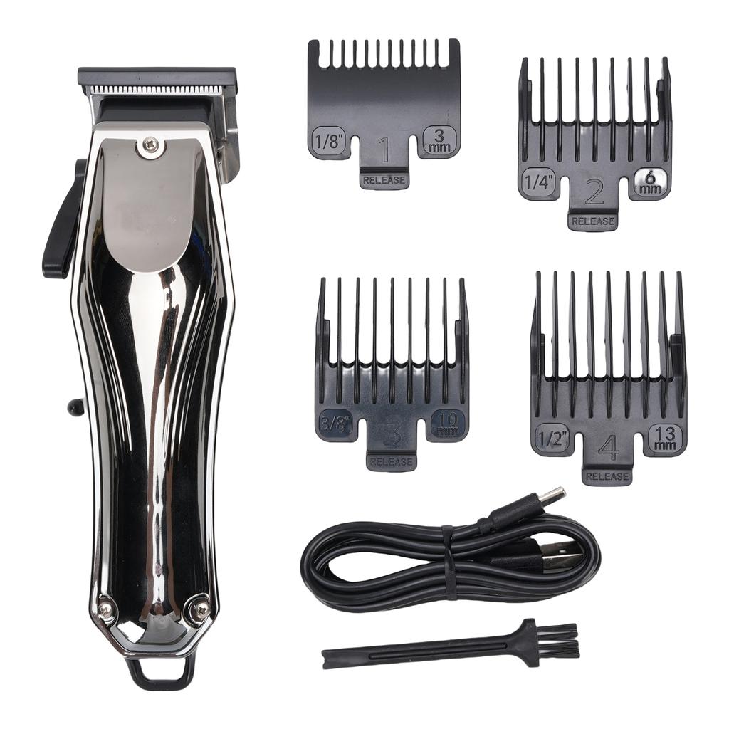 Electric Hair Clipper LED Display Rechargeable Cordless Hair Trimmer Set with Travel Lock for Home Salon