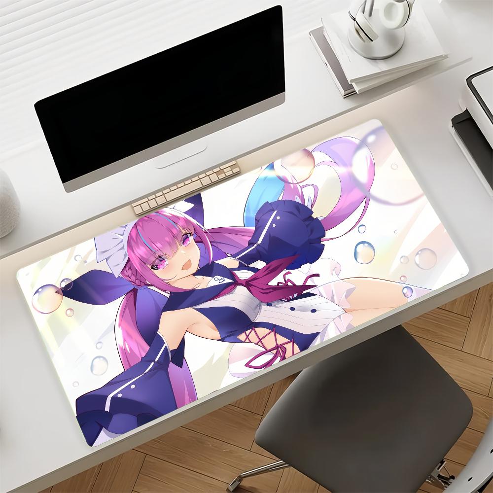 Vtuber Minato Aqua Anime Gaming Mouse Pad Antislip Rubber Base Large Pc Keyboard Laptop Desk Mat For Office Student Home