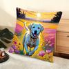 Catoon Starry Sky Dog Cushion Cover Soft Short Plush Pillow Cover Smooth Cozy Texture Aesthetic Cushion Case Home Decor