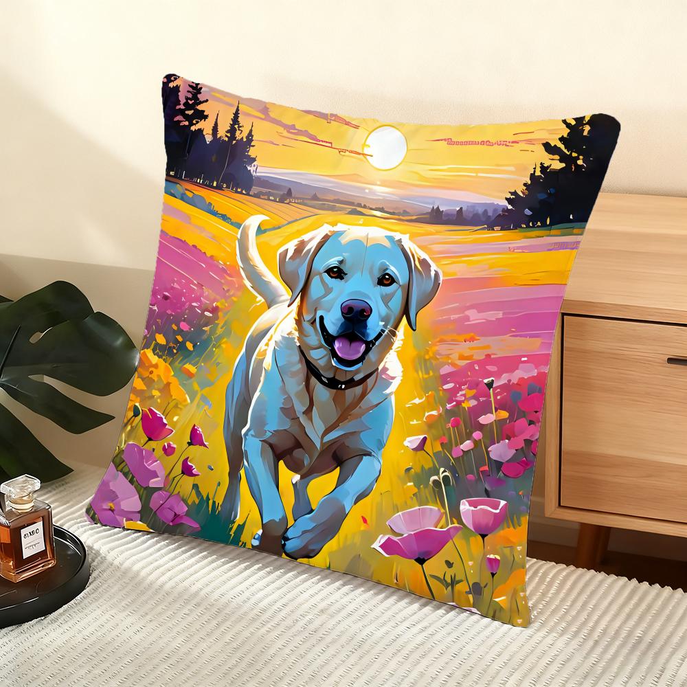 Catoon Starry Sky Dog Cushion Cover Soft Short Plush Pillow Cover Smooth Cozy Texture Aesthetic Cushion Case Home Decor