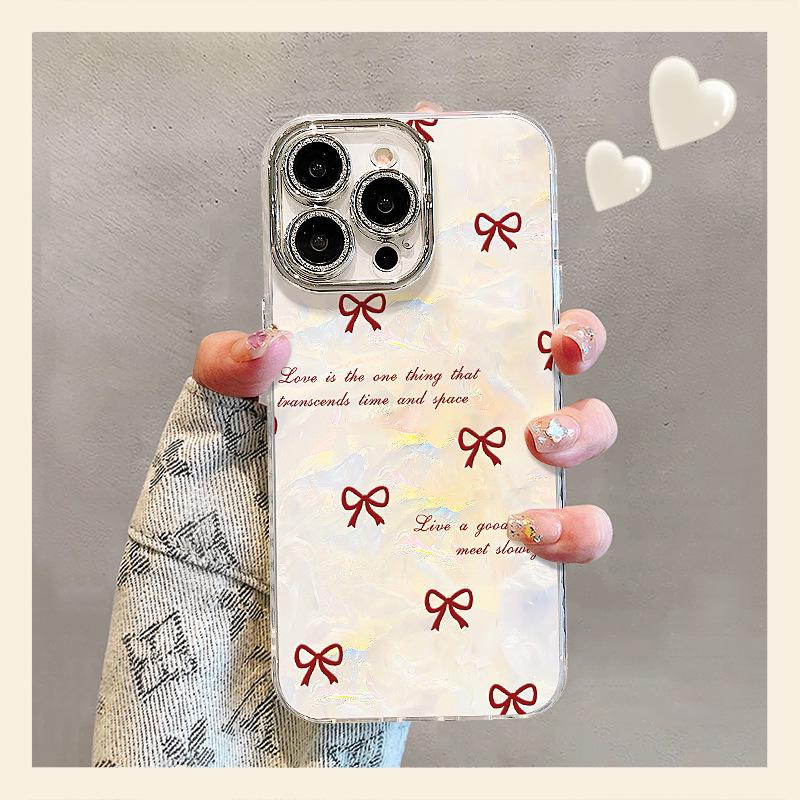 

Bowknot Luxury Phone Case for iPhone 14-17 Pro Max: High Aesthetic Appeal for Girls iPhone 12 Pro Max