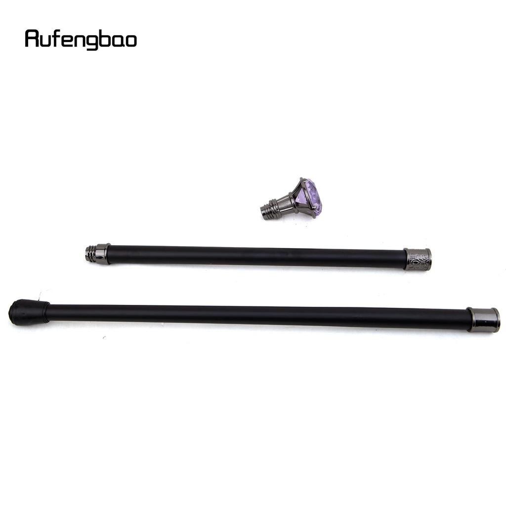 Lila Diamant-Typ-Silber-Gehstock, modischer dekorativer Gehstock, Gentleman, eleganter Cosplay-Gehstock, Knauf, Crosier, 93 cm