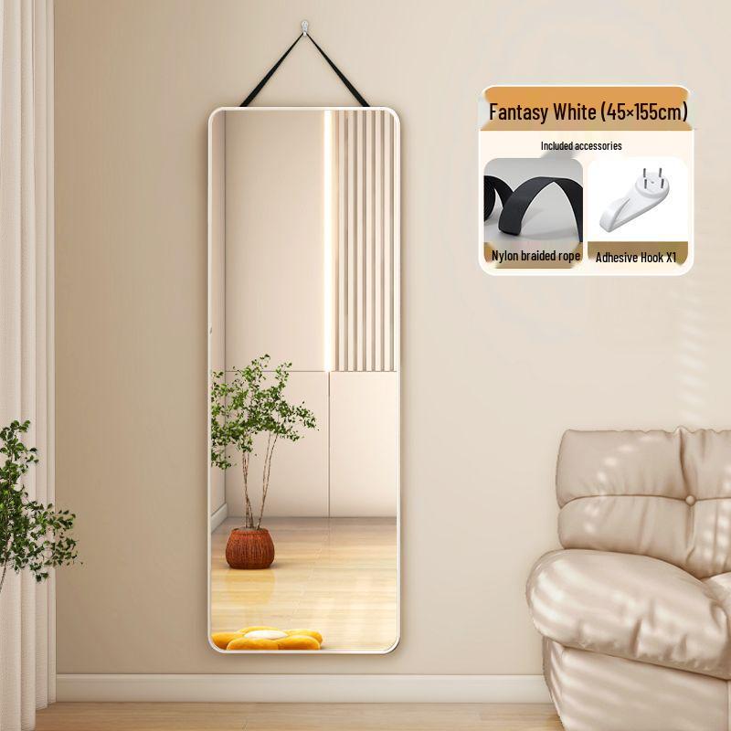 

Дзеркало в повний зріст настінне з підвішуванням на мотузці, Ідеальне для гуртожитків та спалень, Установка без свердління Thickened Anti-deformation