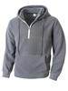 Men's Thick Hooded Sweatshirt, Stand Collar Half-Zip, Long Sleeve, Autumn/Winter, European Size, Casual Style.