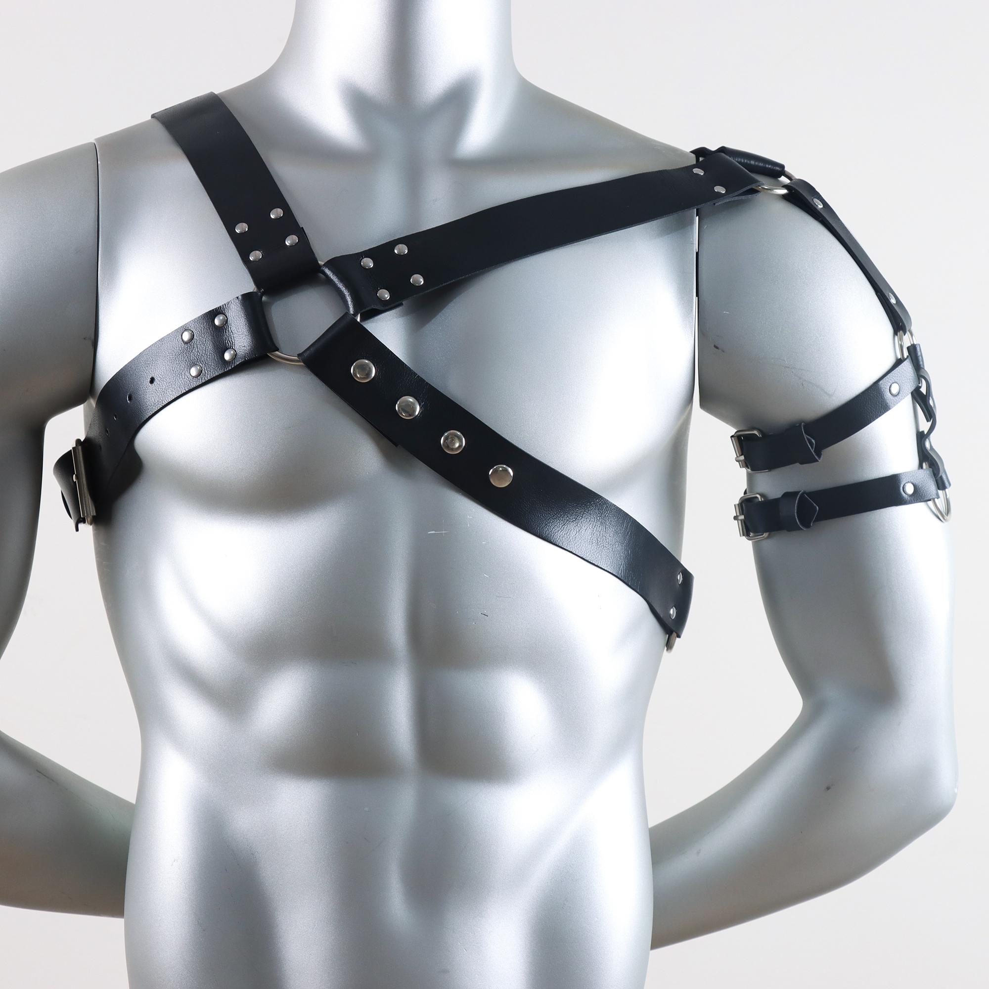 

Fashion Men s Suspenders, PU Leather Texture, Gothic Style Body Shaping, Easy to Pair with Jeans, Daily Essential