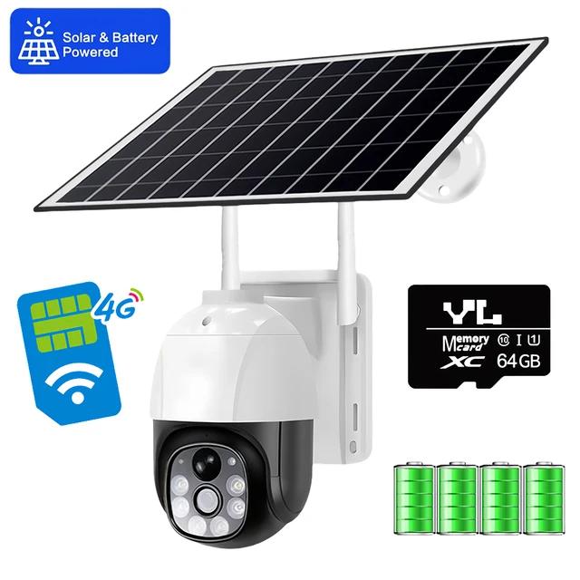 Kamera CCTV 5MP Solarna Karta SIM 4G Automatyczne Śledzenie PIR Niskie Zużycie Energii Wbudowana Bateria HD Noktowizja