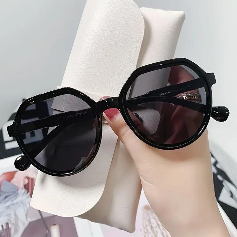 2pcs Women'S Vintage Minimalist Round Fashion Glasses Cute Candy Color Decoration