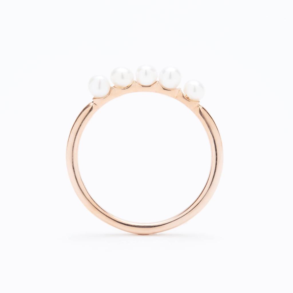 Bloom June Birthstone Freshwater Pearl Silver and Pink Gold Plated Size Ring, 11, 0770-4195-0019-0011