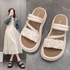 Two Wear Cool Slippers, Wear New Fashion Pearl Fairy Style with Skirt Platform Sandals In Summer