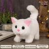 Kids Electric Plush Cat Toy Walking Head Shaking Tail Wagging Interactive Kitten Plushie Toy Toddlers Boys Girls Educational Simulation Animal Toy
