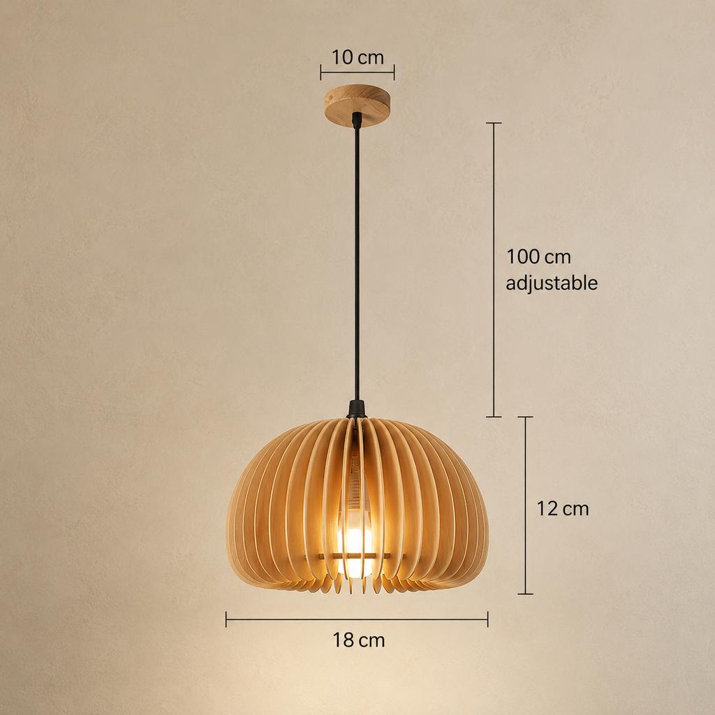 Wood Pendant Lamp Solid Wood E27 100cm Adjustable Hanging Light Soft Eye Protection Lighting For Dining Kitchen Cafe Home Users