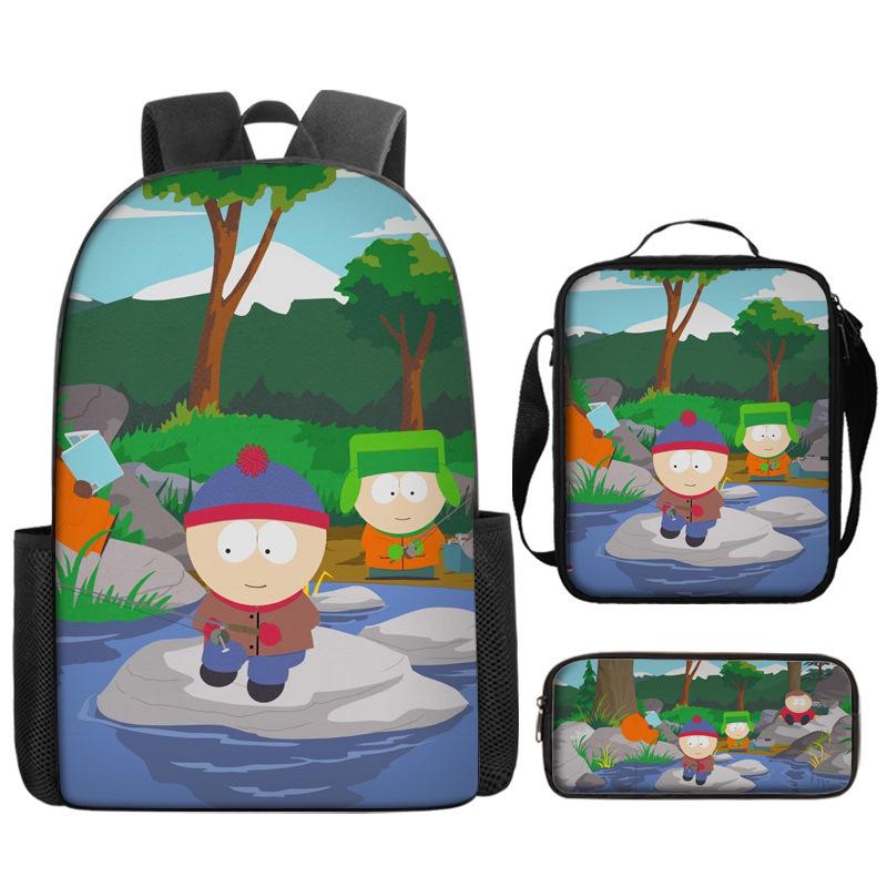 South Park Backpack Student Bag South Park Backpack Cartoon Satchel Pencil Case