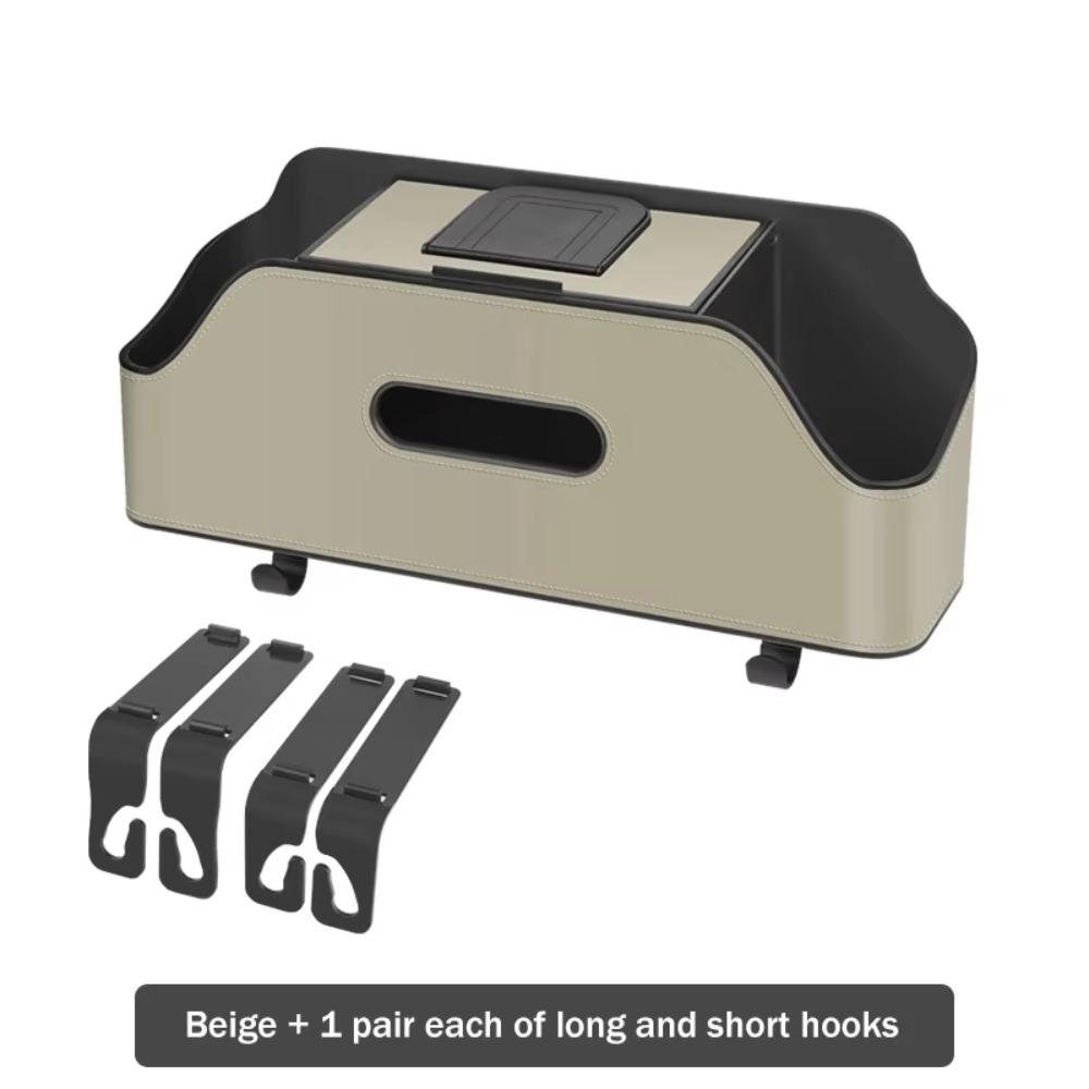 

1Pcs Auto Interior Storage Car Tissue Box Holder 4 Color Headrest Hooks Car Accessories Beige