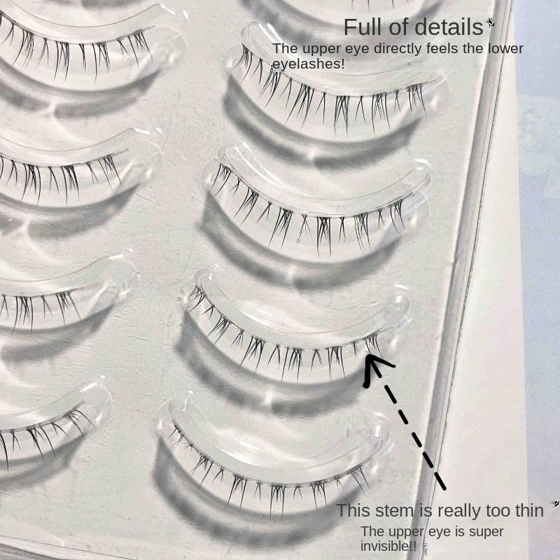 5 пар ресниц Натуральные нижние ресницы Накладные ресницы Ручная работа Прозрачная лента — фото 5