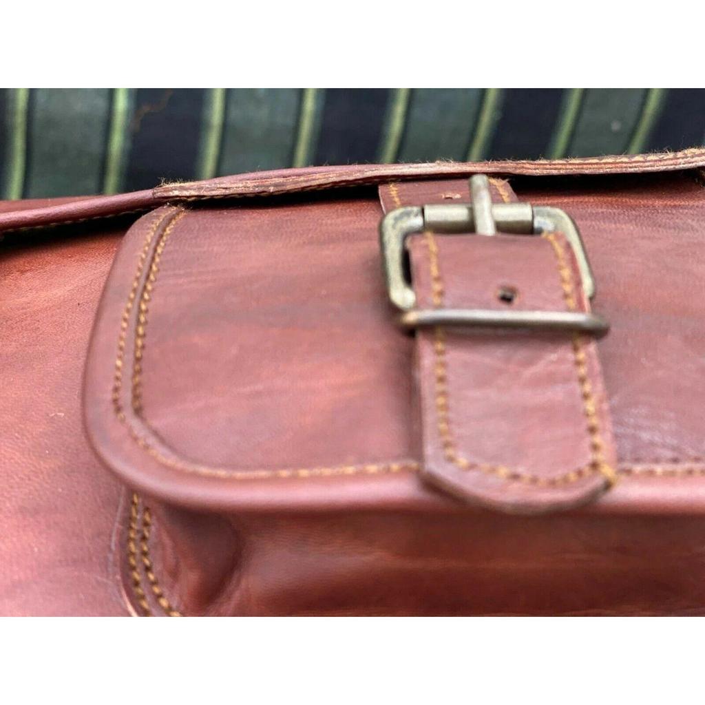 Bag Satchel  Leather Bag Men's Vintage Laptop Messenger Briefcase