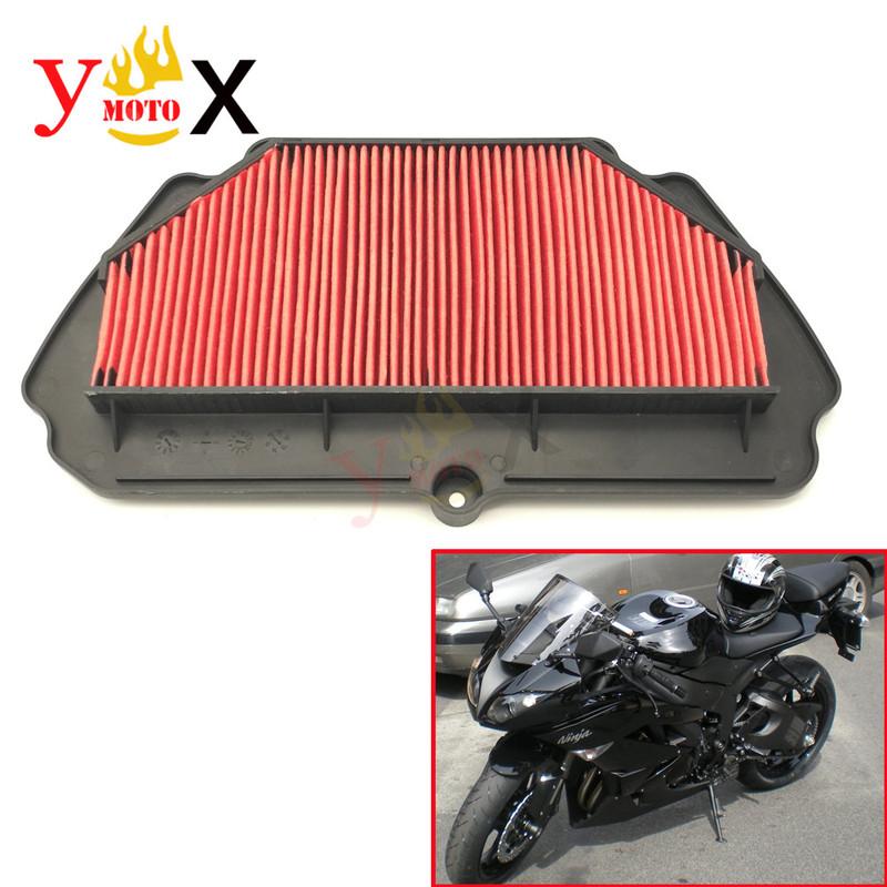 ZX6R Sport Bike Motorcycle Cotton Gauze Air Filter Intake Cleaner System For KAWASAKI ZX-6R 2009 2010 2011 2012 2013 09-13