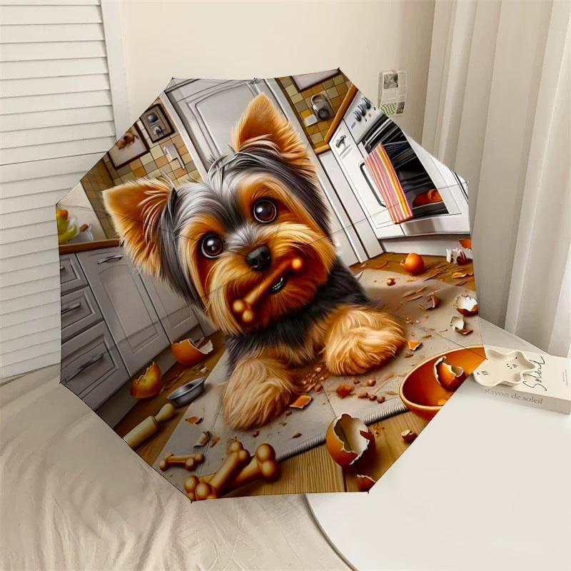 1PC Dog Eggshells Umbrella-8-Rib Reinforced, Automatic Open, Lightweight & Durable, Fashion Accessory for Outdoor-L0387