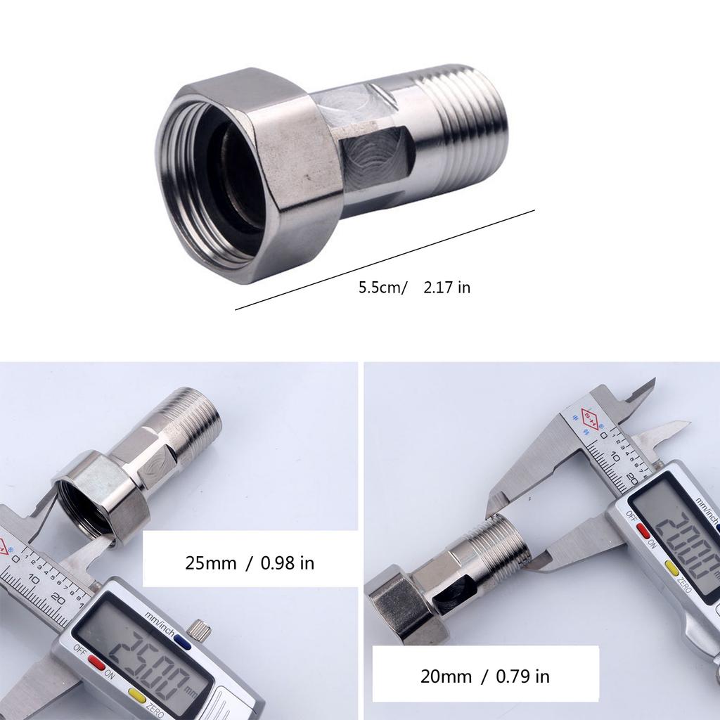 4Pcs Stainless Steel Water Pipe Reducing Union 1/2inch Male 3/4inch Female Threaded Connector With Seal Washer Enduring