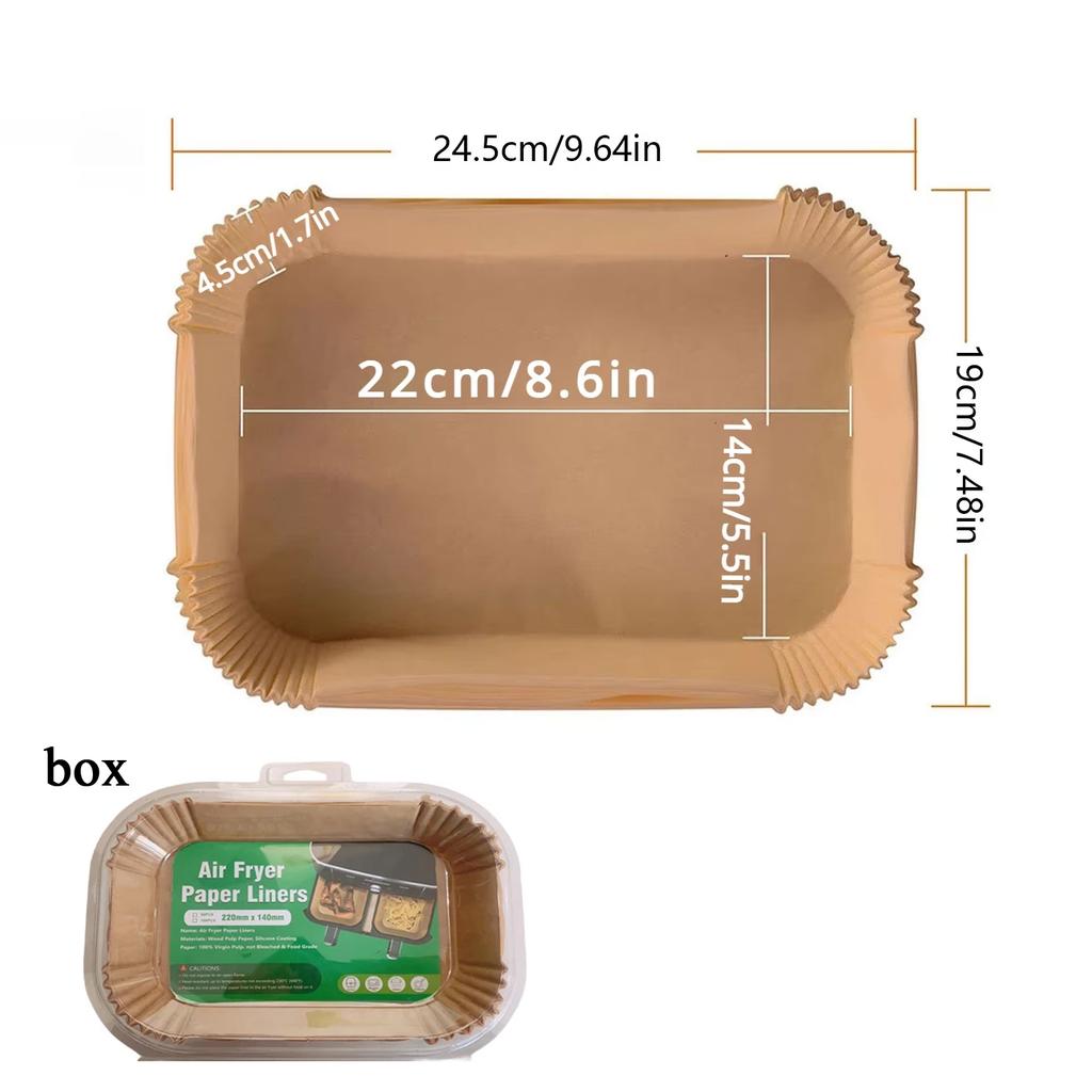 50/100PCS Disposable Air Fryer Paper Bakeware Tray Non-Stick Mat Oil-proof Liner Barbecue Pad for Kitchen Oven Baking Paper