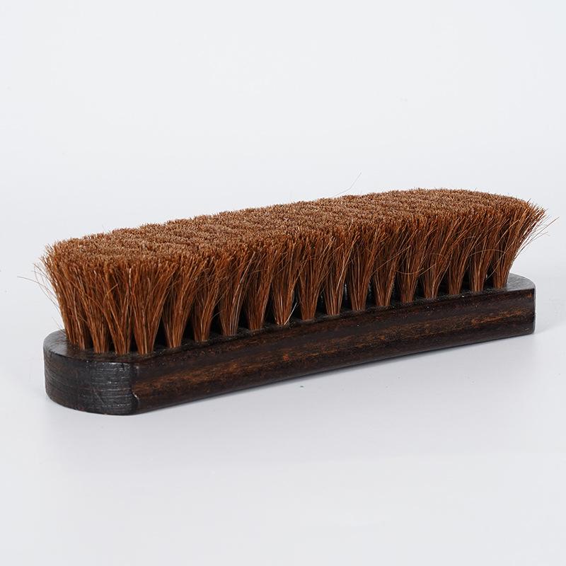 Beech Wood Horsehair Shoe Brush for Leather Care - Soft Bristles
