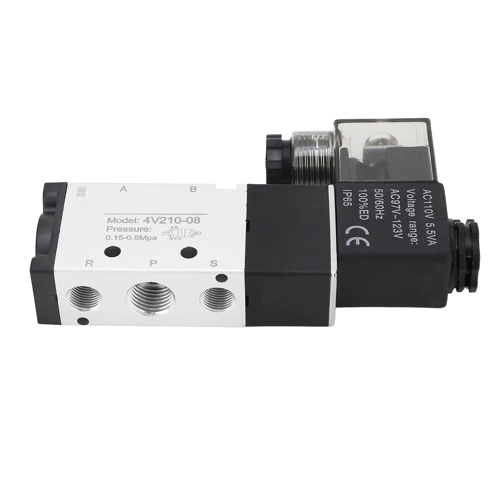 

4V21008 Electric Solenoid Valve 2 Position 5 Way Cylinder Control Reversing Valve Pneumatic Air