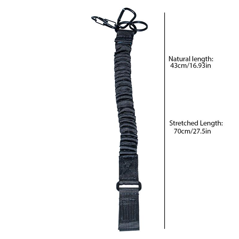High Elasticity Snap Hook Fishing Rod Protector Lanyard - Anti-Lost Sea Fishing Rope Accessory чёрный