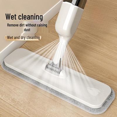 2025 Dual-Use Flat Mop: Spray, Wet & Dry, One-Wipe Clean for Easy Household Cleaning