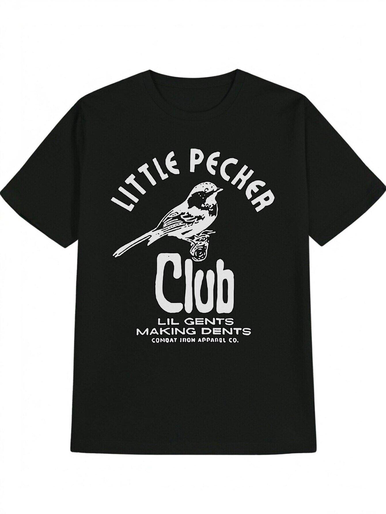 Casual Crew Neck T-shirt with  Little Pecker Club  3D Print Design XXXXL