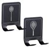 2Pcs Tennis Racket Holder Universals Wall Mounted Racket Rack Stainless Steel Wall Hook Space-Saving Badminton Racket Holder