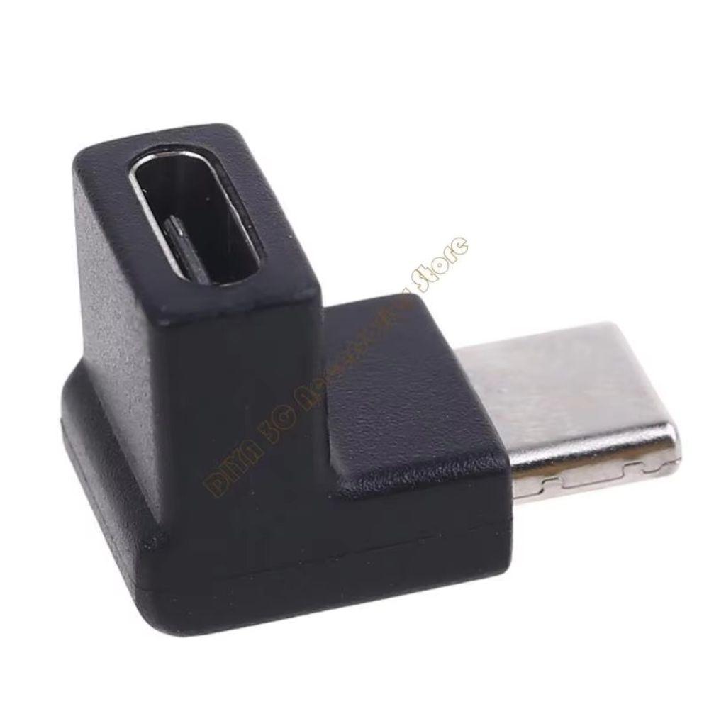 Black USB C Male to Female Adapter Plastic 90 Degree USB C Connector Type C Adapter  for Tablet