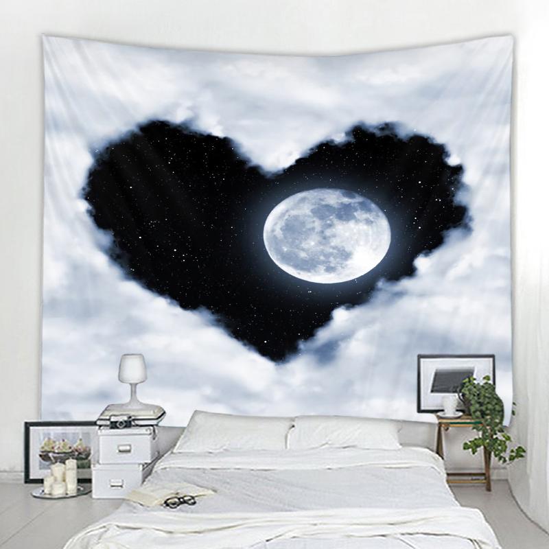 Forest Tapestry Wall Hanging Trees Stars Fabric Tapestry Home Living Room Bedroom Dormitory Decoration