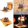 Intricate 3D Halloween Spiders Card Elegant Paper Crafted 3D Spiders Castles Greeting Card for Halloween Greetings
